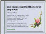 loading and blending for tole using oils